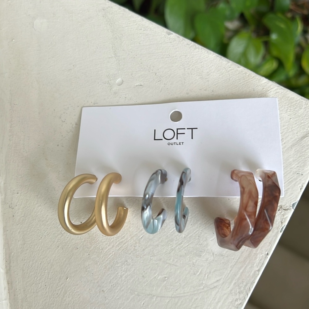 Loft Outlet Half Hoop Earrings NWT